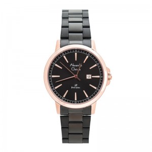 Alexandre Christie AC 1014 Rosegold Black Steel Lady LDBBRDG